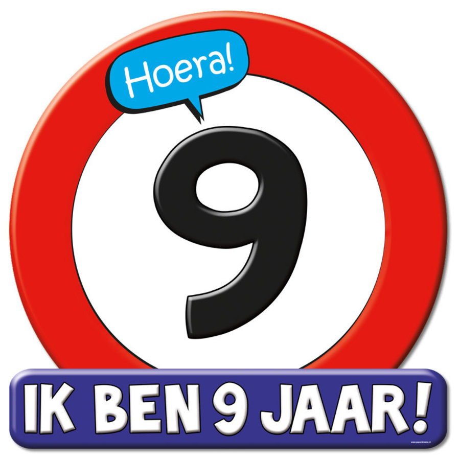 Deurbord Hoera! Ik ben 9 Jaar-1