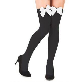 Boland Dirndl Kousen Zwart Met Witte Strik