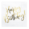 Servetten Happy Birthday Gold - 33x33cm - 20 stuks