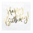 PartyDeco Servetten Happy Birthday Gold