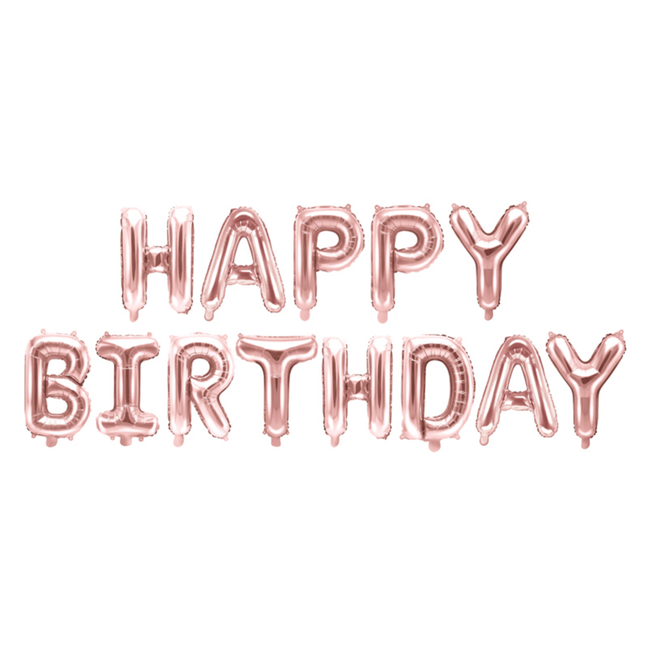 Folieballon Happy Birthday - rose goud