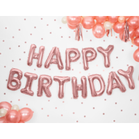 thumb-Folieballon Happy Birthday - rose goud - 340x35cm-1