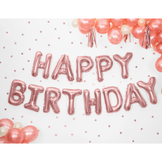Globos Folieballon Happy Birthday - rose goud