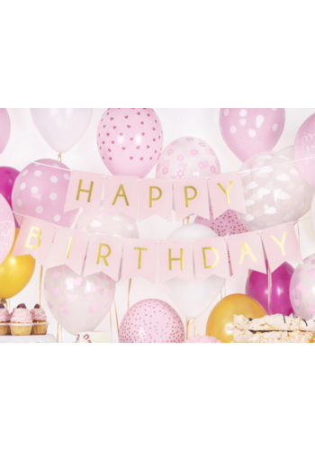 Banner Happy Birthday - lichtroze - 15x175cm 