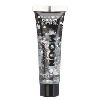 moon Holographic chunky Glitter gel Silver - 12ml