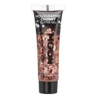 moon Holographic chunky Glitter gel Rosé Gold - 12ml