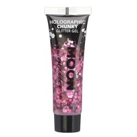 Holographic chunky Glitter gel Pink - 12ml