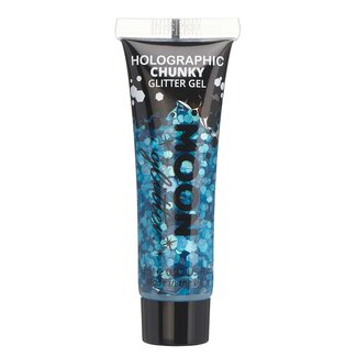moon Holographic chunky Glitter gel Blue - 12ml
