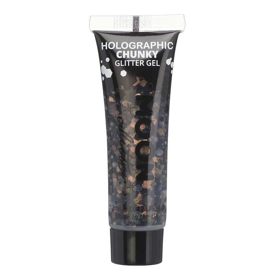 Holographic chunky Glitter gel Black - 12ml-1