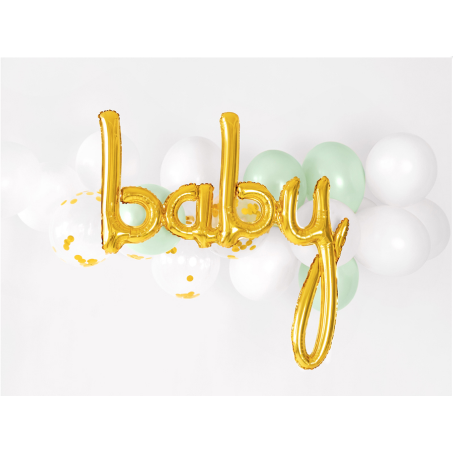 Folieballon "BABY" goud - voor luchtvulling-2