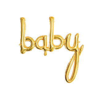 PartyDeco Folieballon "BABY" goud - voor luchtvulling - 73.5 x 75.5 cm