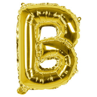 Globos Folieballon B goud - lucht gevuld - 36 cm