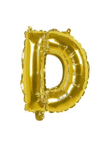 Folieballon D goud - lucht gevuld - 36 cm 