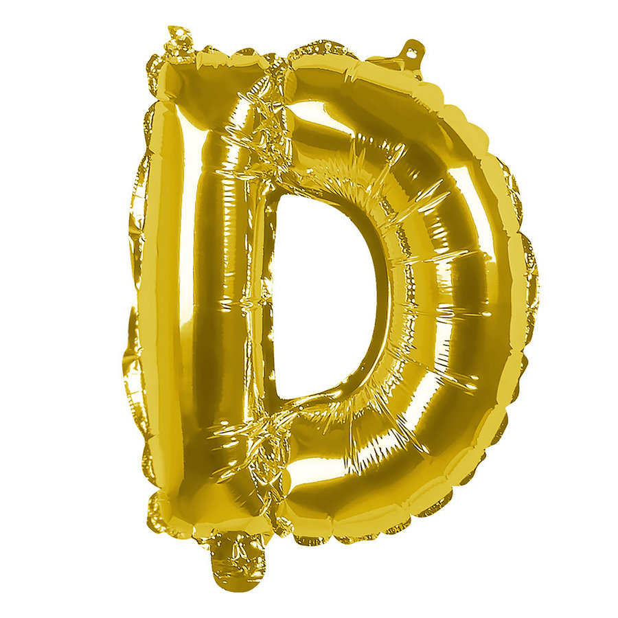 Folieballon D goud - lucht gevuld - 36 cm-1