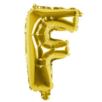 Folieballon F goud - lucht gevuld - 36 cm