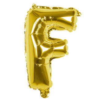 Globos Folieballon F goud - lucht gevuld - 36 cm