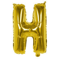 Folieballon H goud - lucht gevuld - 36 cm