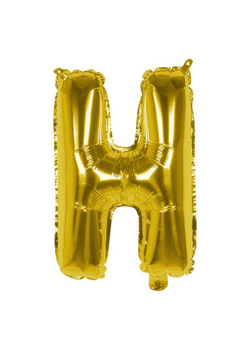 Folieballon H goud - lucht gevuld - 36 cm 