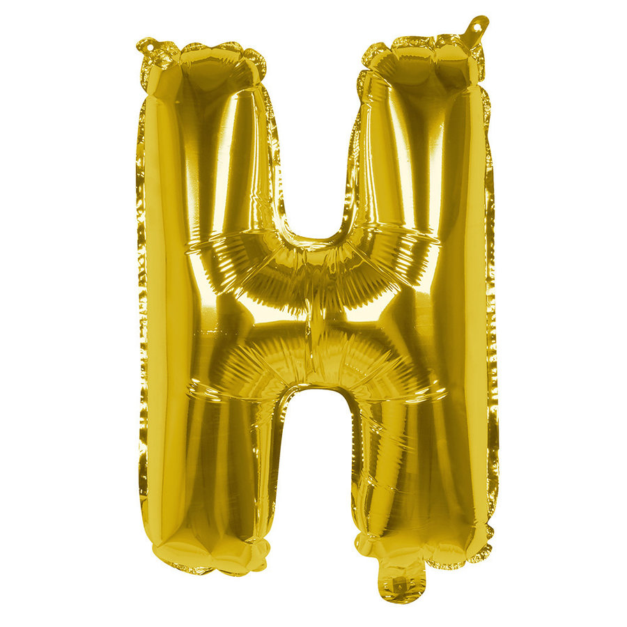 Folieballon H goud - lucht gevuld - 36 cm-1