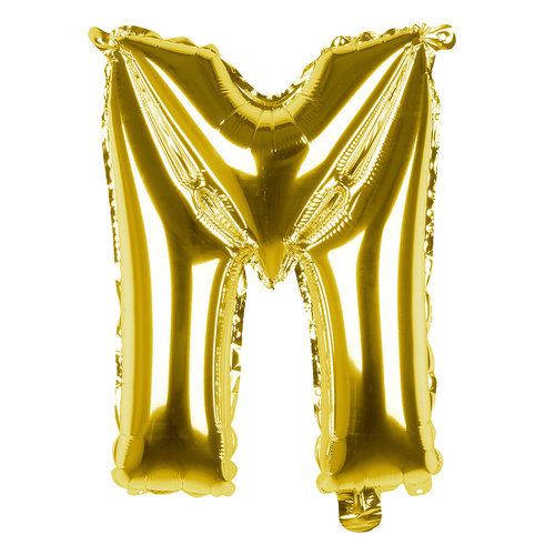 Folieballon M goud - lucht gevuld - 36 cm 