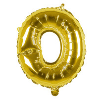 Folieballon O goud - lucht gevuld - 36 cm