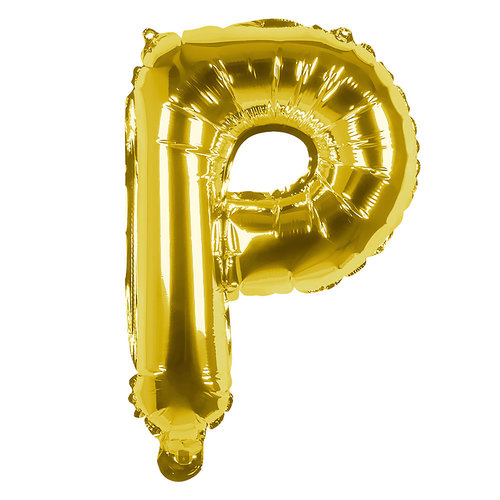 Folieballon P goud - lucht gevuld - 36 cm 