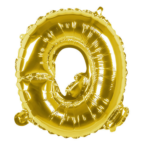 Folieballon Q goud - lucht gevuld - 36 cm 
