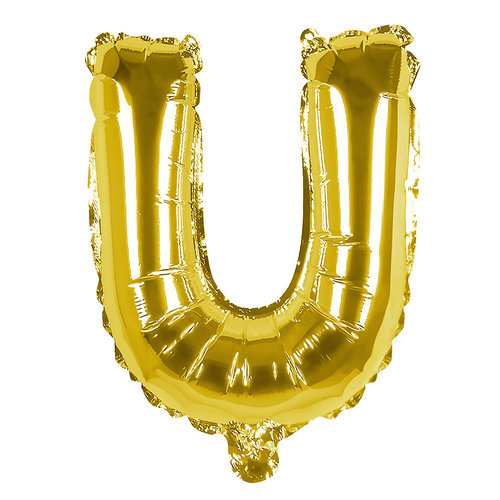 Folieballon U goud - lucht gevuld - 36 cm 
