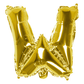 Globos Folieballon W goud - lucht gevuld - 36 cm