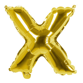 Globos Folieballon X goud - lucht gevuld - 36 cm