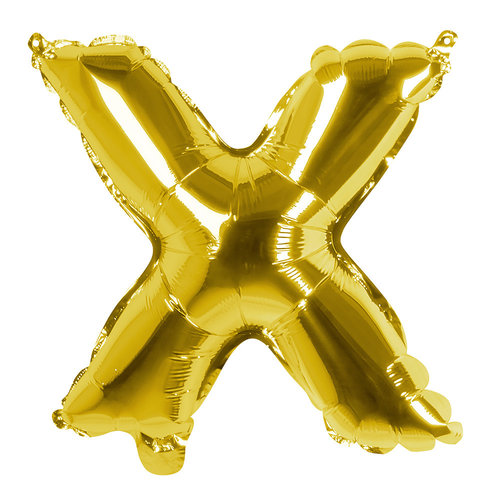 Folieballon X goud - lucht gevuld - 36 cm 