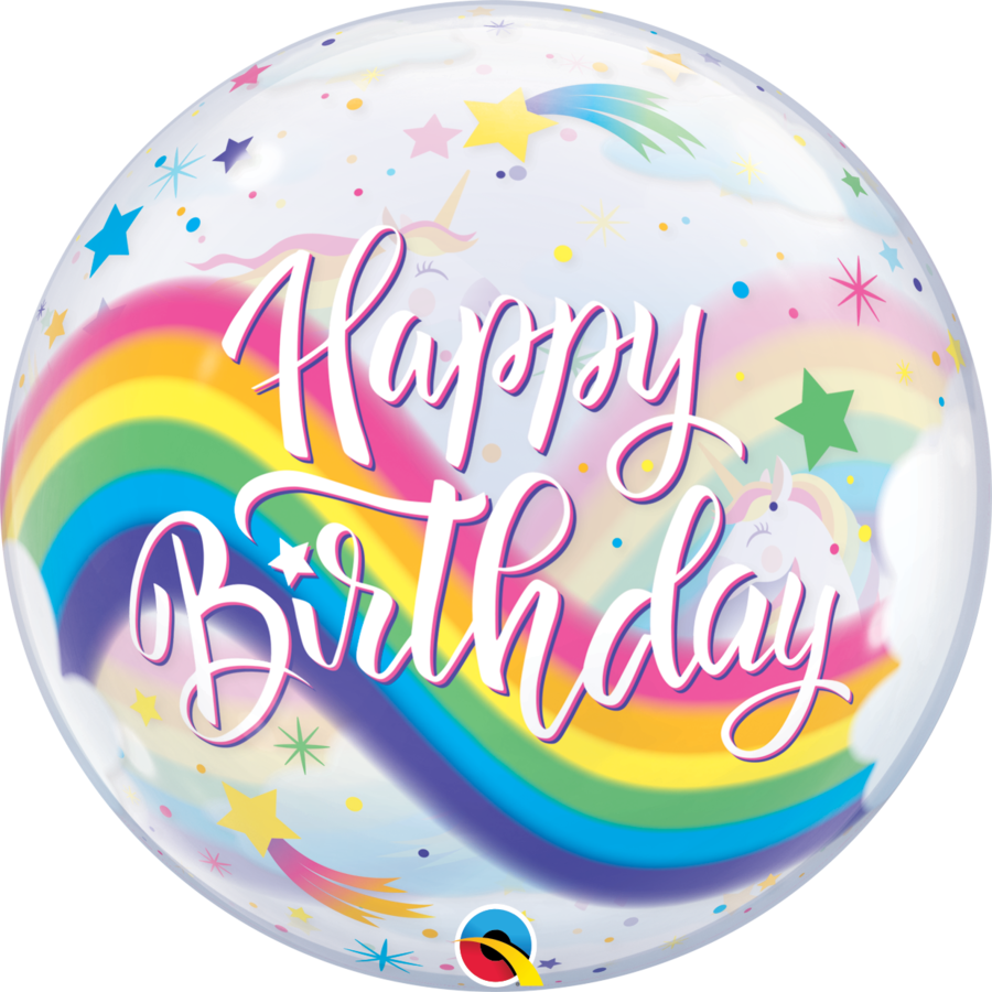 Bubble Happy Birthday Rainbow Unicorns-3