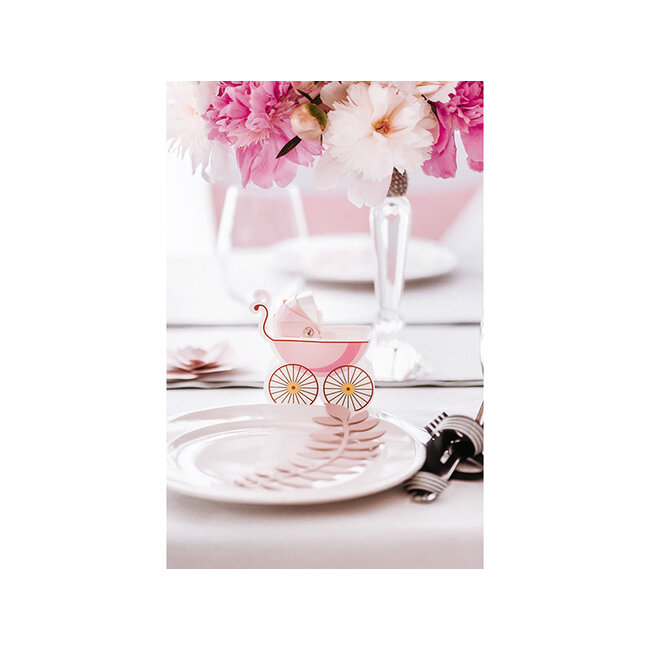 Decoratietakjes met bladeren - poederroze