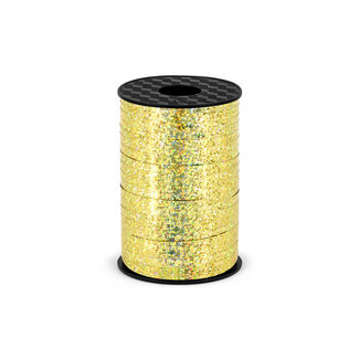 Rol Lint Glitter Holografisch - Goud - 225 meter x 5 mm