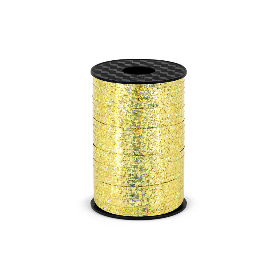 Holografisch glitter lint - Goud-1