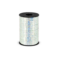 Holografisch glitter lint - Zilver