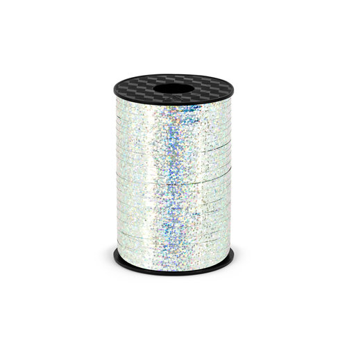 Rol Lint Glitter Holografisch - Zilver - 225 meter x 5 mm 