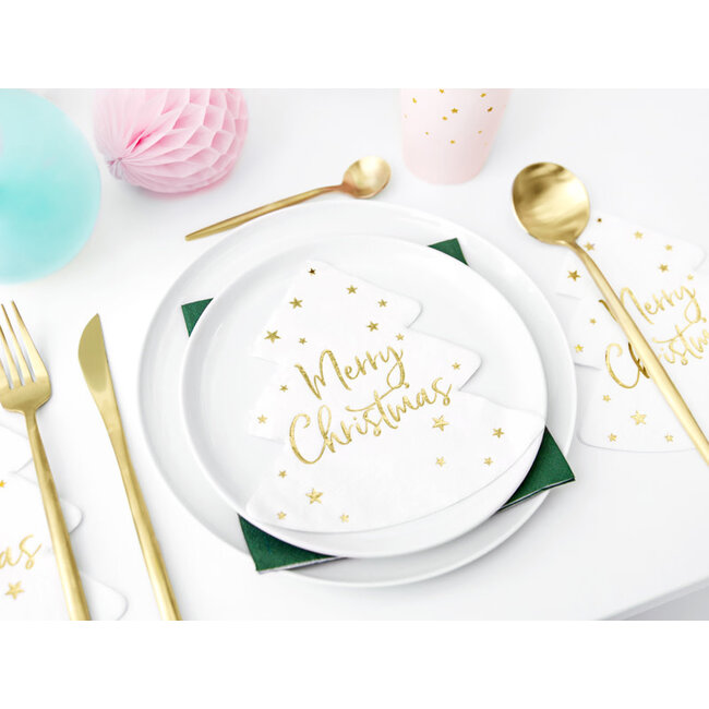 Kerstboom servetten - Merry Christmas