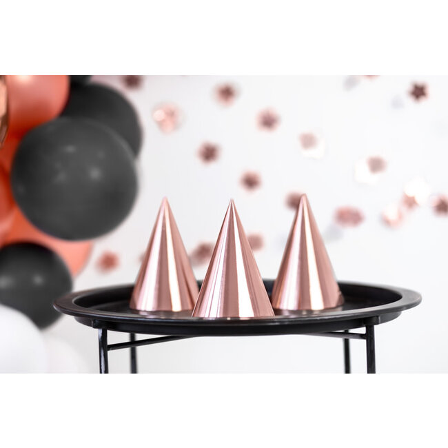 Feest hoedjes Rose Gold - 6 st