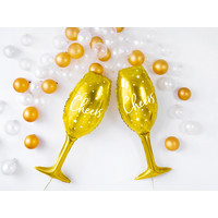 thumb-Folieballon Champagne Glas-1