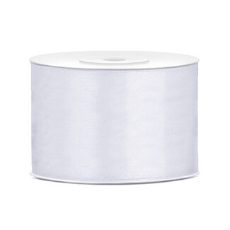 PartyDeco Satijn Lint Wit - 50 mm x 25 mtr