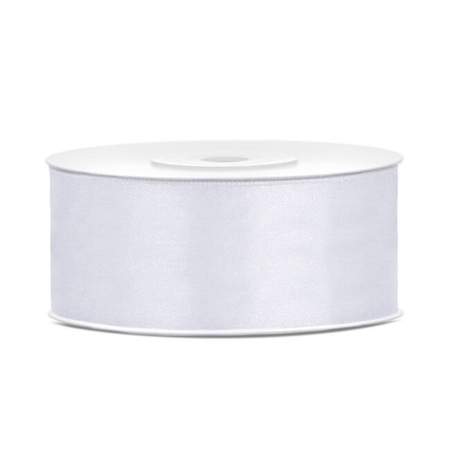 Satijn Lint Wit - 25 mm x 25 mtr