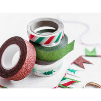 thumb-Decoratieve tape Merry Xmas, mix - 4 rollen-1