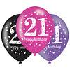 Anagram Ballonnen 21 Sparkling Celebration Pink&Black