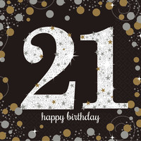 Amscan Swirl Decoration Happy Birthday 21 - 12 stuks