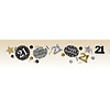 Amscan Confetti 21 Sparkling Celebration Silver&Black