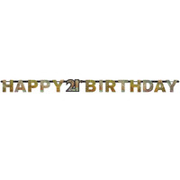 Amscan Swirl Decoration Happy Birthday 21 - 12 stuks