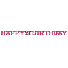 Amscan Letterbanner Happy 21th Birthday Pink&Black