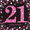 Amscan Servetten 21 Sparkling Celebration Pink&Black