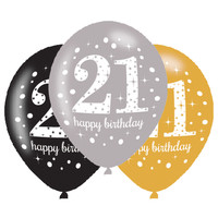 Amscan Confetti 21 Sparkling Celebration Silver&Black